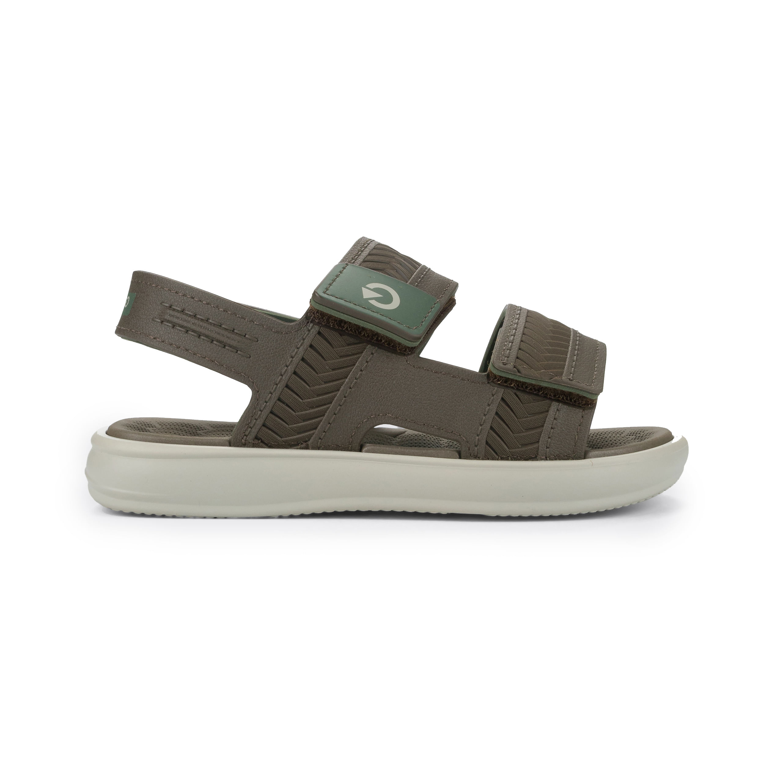 Papete infantil Grendene Kids Casual Bege vista frontal com tiras e fechamento em velcro